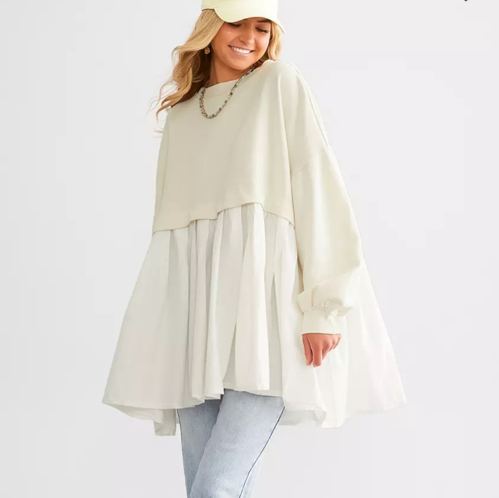 Free People Eleanor Tunic cream size S